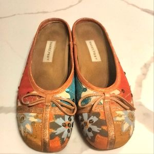 Anthropologie Naked Feet Mules Tapestry multicolor. Sz 6.5